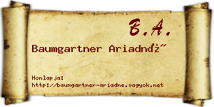 Baumgartner Ariadné névjegykártya